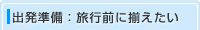 出発準備：旅行前に揃えたい