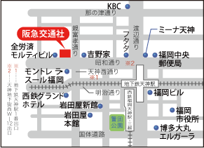 福岡支店受付カウンターMAP
