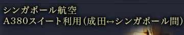 シンガポール航空  ビジネスクラス利用（成田↔シンガポール間）