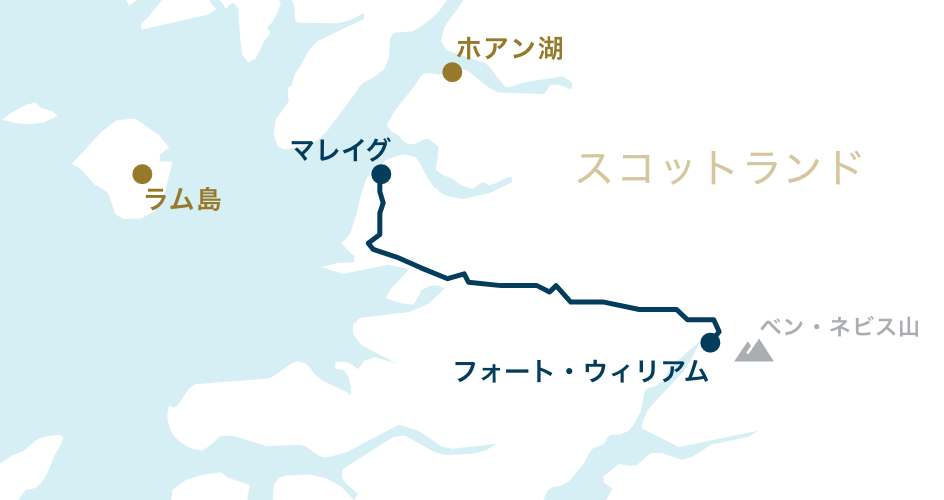 ジャコバイト号の路線図