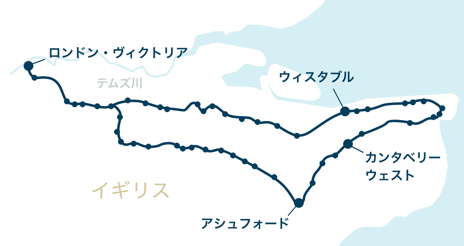 ベルモンド・ブリティッシュ・プルマンの路線図