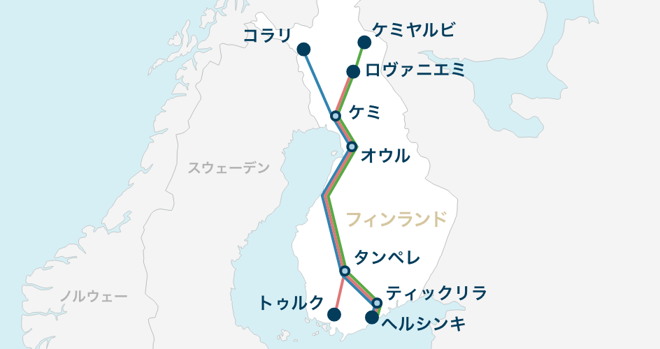 サンタクロース・エクスプレスの路線図