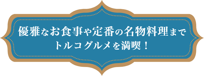 優雅なお食事や定番の名物料理までトルコグルメを満喫！