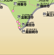 巡拝MAP　土佐（高知県）修行の道場16ヶ所