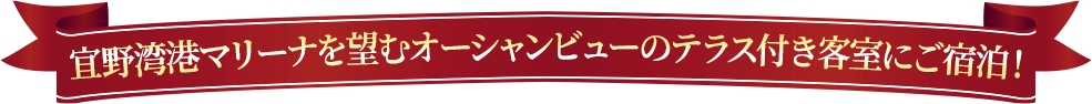 宜野湾港マリーナを望むオーシャンビューのテラス付き客室にご宿泊!