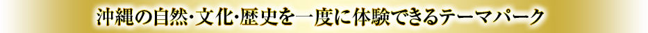 沖縄の自然・文化・歴史を一度に体験できるテーマパーク