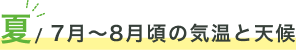 夏/ 7月〜8月頃の気温と天候