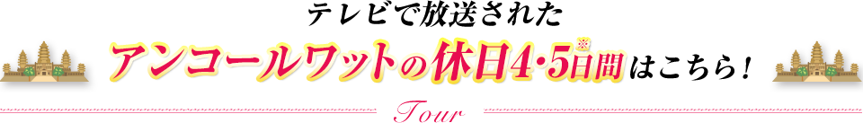 テレビで紹介されたアンコールワットの休日4日間はこちら！