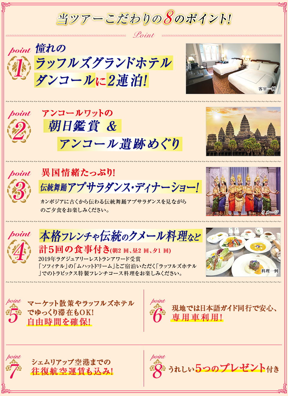 当ツアーこだわりの8のポイント！