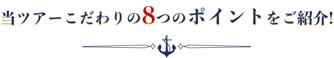 当ツアーこだわりの8つのポイントをご紹介!