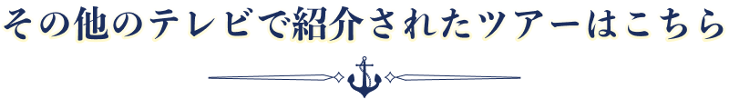 その他のテレビで紹介されたツアーはこちら