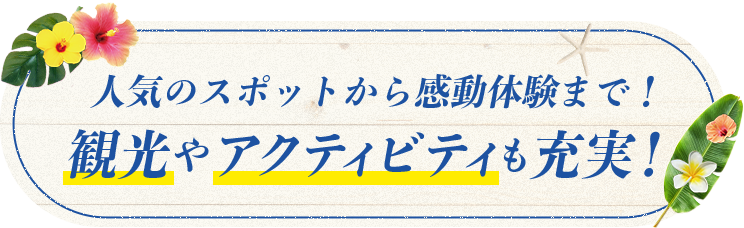 観光やアクティビティも充実！