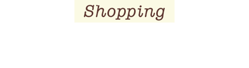 Shopping ショッピングもお楽しみ！
