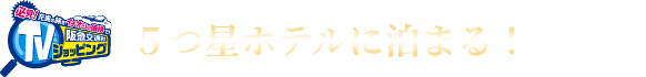 5つ星ホテルに泊まる！(1・3・4泊目)