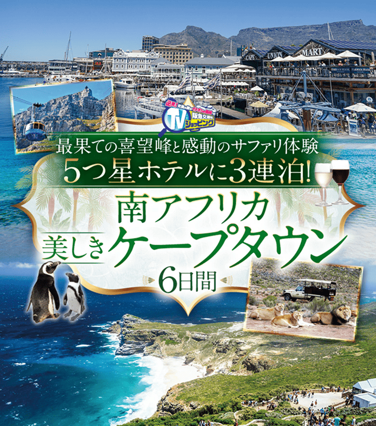 阪急ケープタウンテレビ】南アフリカ 美しきケープタウン6日間｜阪急交通社