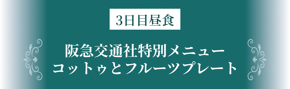 3日目昼食 阪急交通社特別メニュー コットゥとフルーツプレート