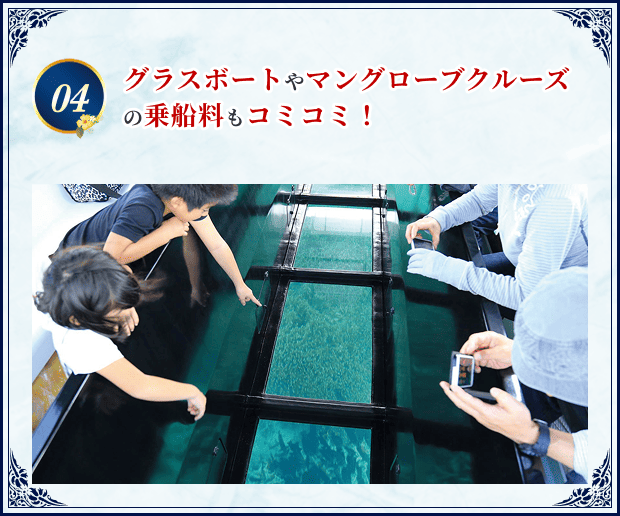 04 グラスボートやマングローブクルーズの乗船料もコミコミ！