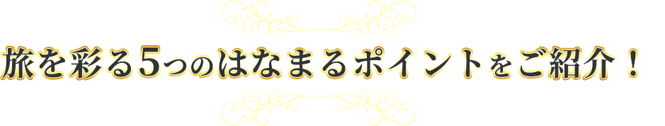 旅を彩る5つのはなまるポイントをご紹介!