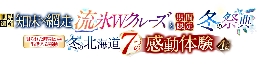 【阪急 流氷 冬の祭典】名古屋発 冬の北海道7つの感動体験4日間(11677)