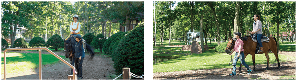 自然の景色と馬の温かさを愉しむ