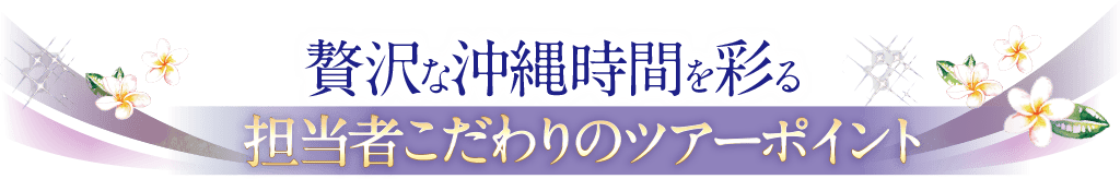 贅沢な沖縄時間を彩る 担当者こだわりのツアーポイント