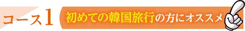 コース1 初めての韓国旅行の方にオススメ