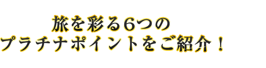 旅を彩る6つのプラチナポイントをご紹介!