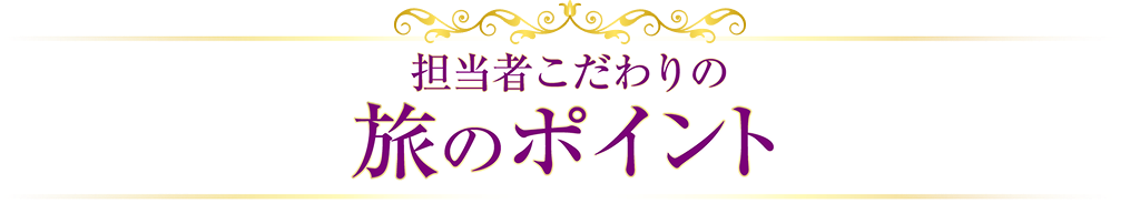 担当者こだわりの旅のポイント