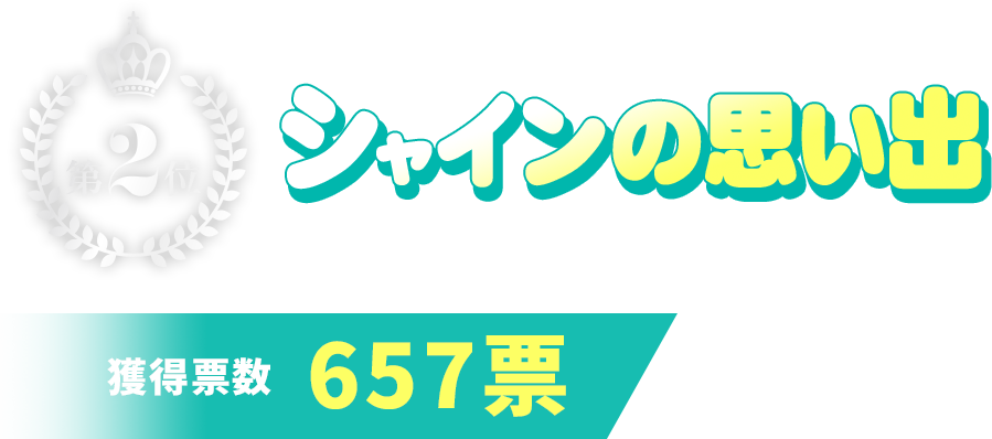 第2位 シャインの思い出 獲得票数 657票