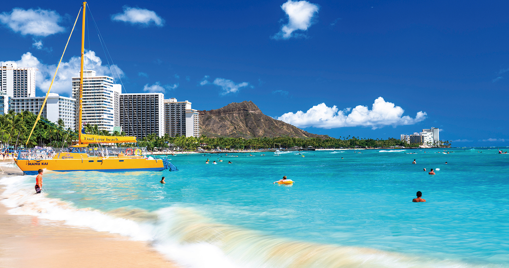 ワイキキビーチ　オアフ島