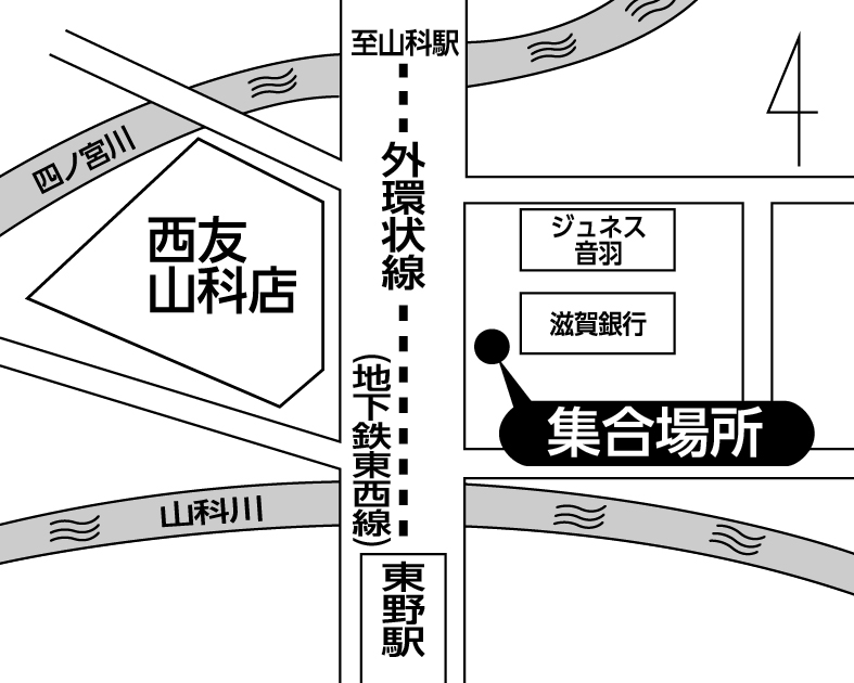 山科　滋賀銀行　山科支店前